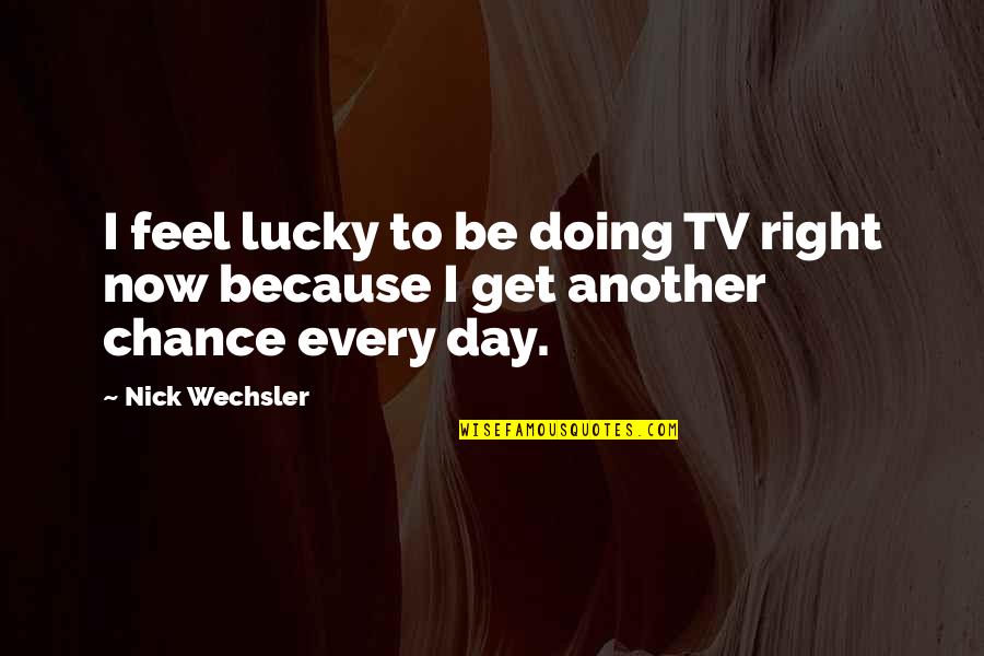 Another Day To Get It Right Quotes By Nick Wechsler: I feel lucky to be doing TV right