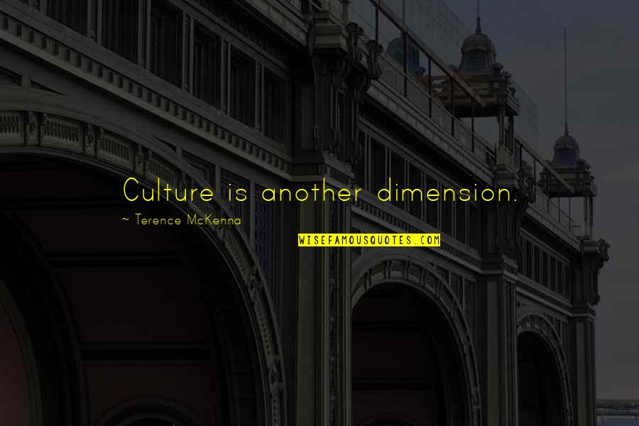 Another Dimension Quotes By Terence McKenna: Culture is another dimension.