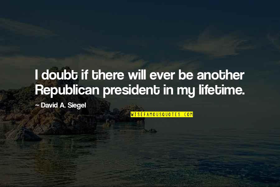 Another Lifetime Quotes By David A. Siegel: I doubt if there will ever be another