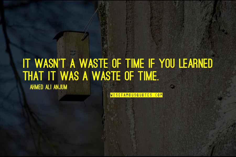 Another Lonely Christmas Quotes By Ahmed Ali Anjum: It wasn't a waste of time if you