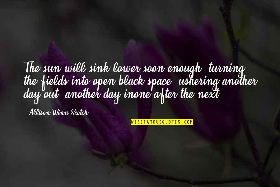 Another Sun Quotes By Allison Winn Scotch: The sun will sink lower soon enough, turning