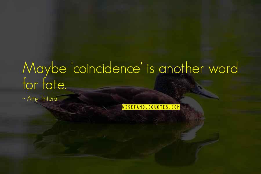 Another Word For Quotes By Amy Tintera: Maybe 'coincidence' is another word for fate.