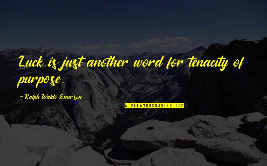Another Word For Quotes By Ralph Waldo Emerson: Luck is just another word for tenacity of