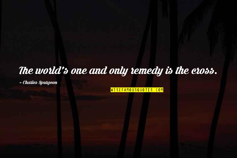 Anouchka Grose Quotes By Charles Spurgeon: The world's one and only remedy is the Anouchka Grose Quotes By Charles Spurgeon: The world's one and only remedy is the