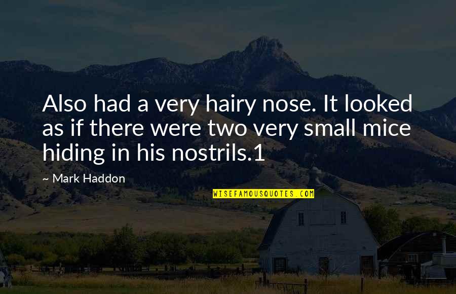 Ansan College Quotes By Mark Haddon: Also had a very hairy nose. It looked Ansan College Quotes By Mark Haddon: Also had a very hairy nose. It looked
