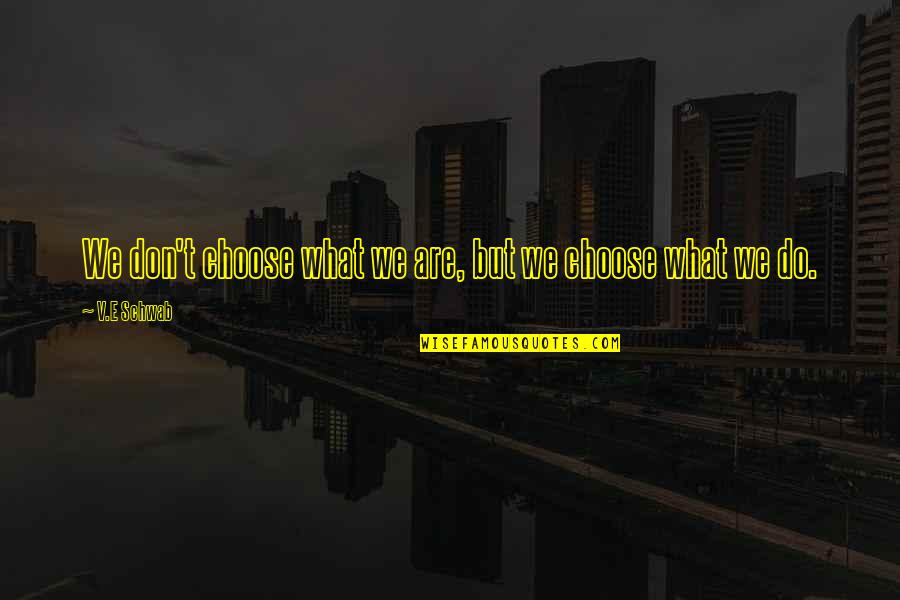 Ansichten Eines Clowns Quotes By V.E Schwab: We don't choose what we are, but we