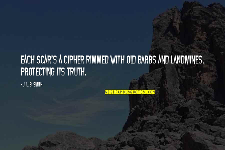 Anslee Farms Quotes By J. L. B. Smith: Each scar's a cipher rimmed with old barbs