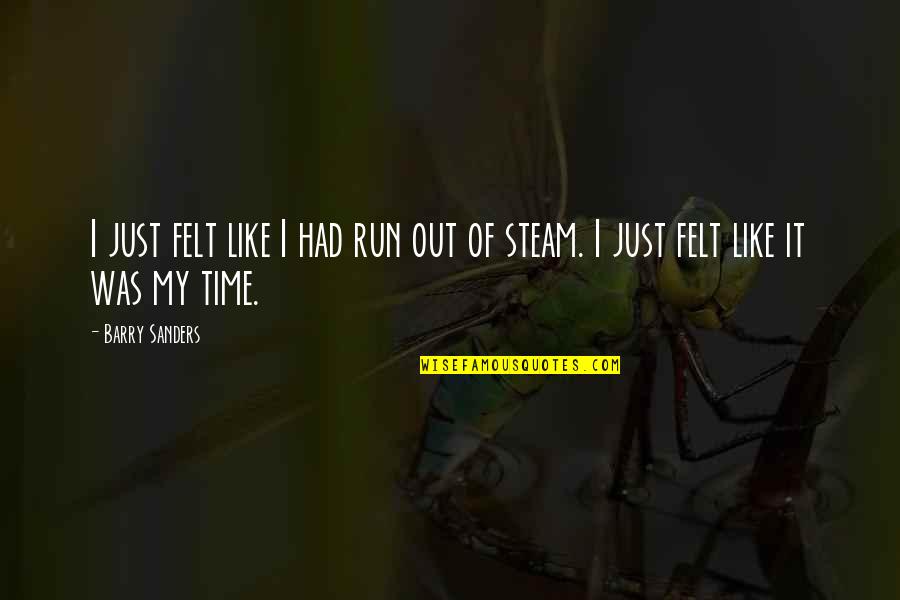 Anstey Internal Medicine Quotes By Barry Sanders: I just felt like I had run out