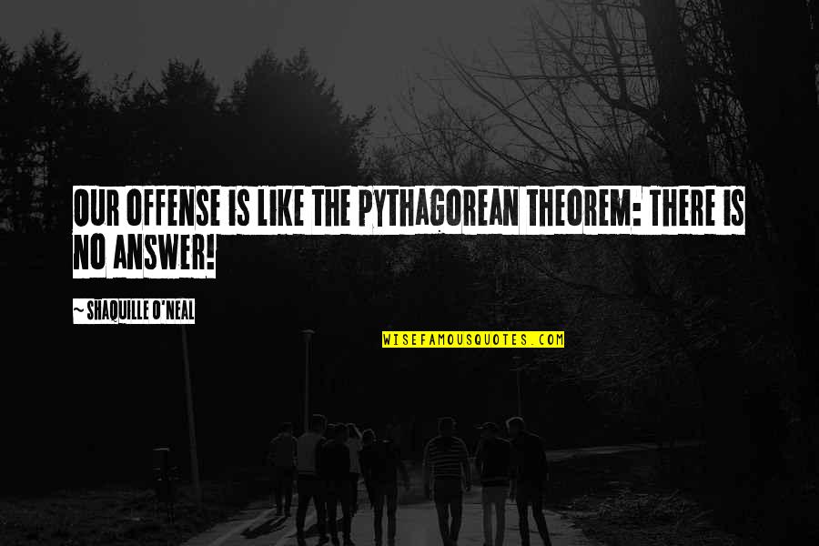 Answer Is No Quotes By Shaquille O'Neal: Our offense is like the pythagorean theorem: There