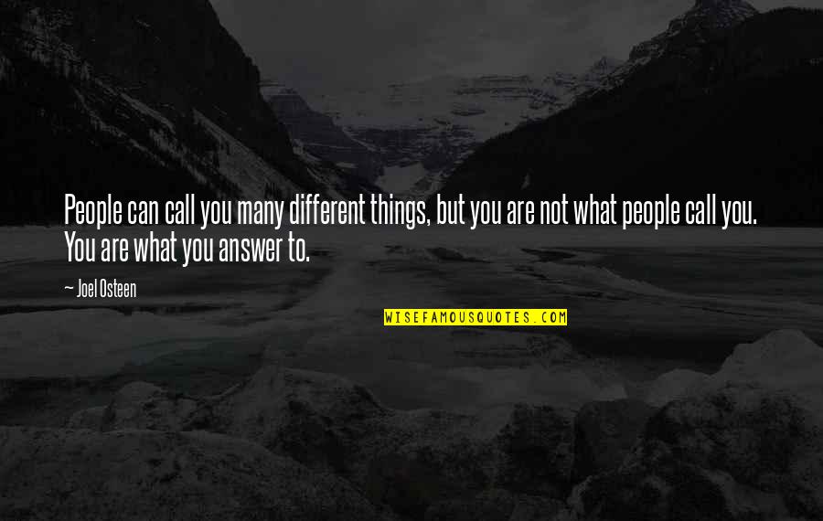 Answer My Call Quotes By Joel Osteen: People can call you many different things, but