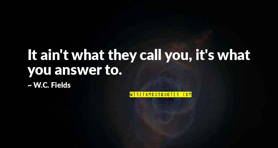 Answer My Call Quotes By W.C. Fields: It ain't what they call you, it's what