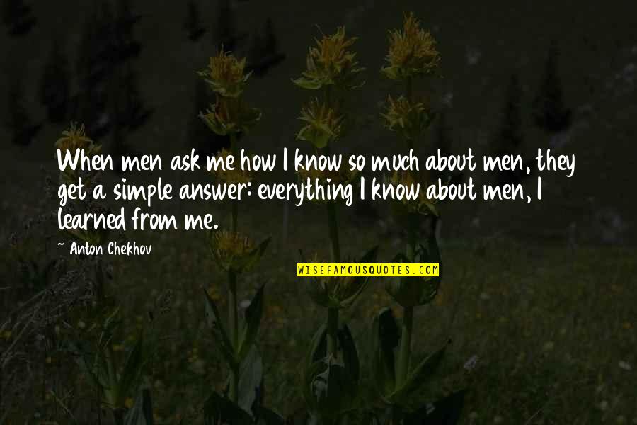Answer Quotes By Anton Chekhov: When men ask me how I know so