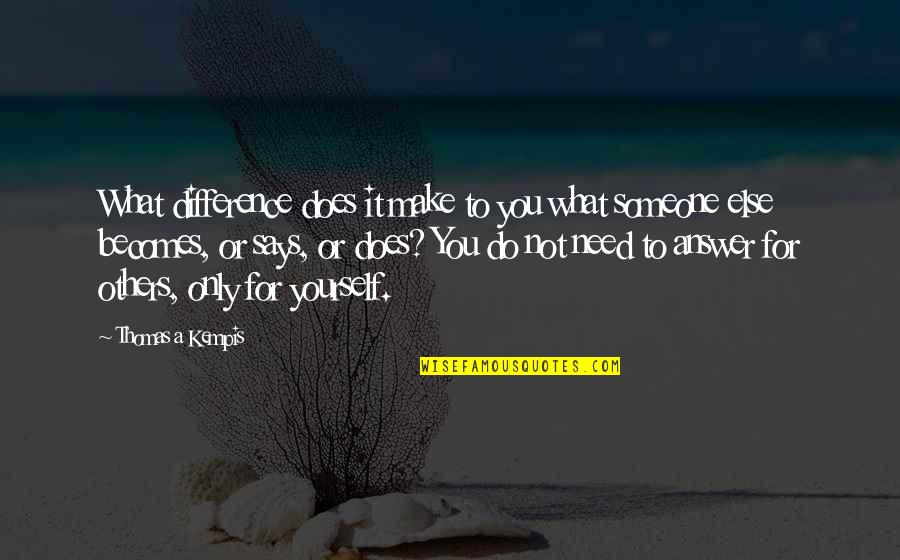 Answer To Need Quotes By Thomas A Kempis: What difference does it make to you what Answer To Need Quotes By Thomas A Kempis: What difference does it make to you what
