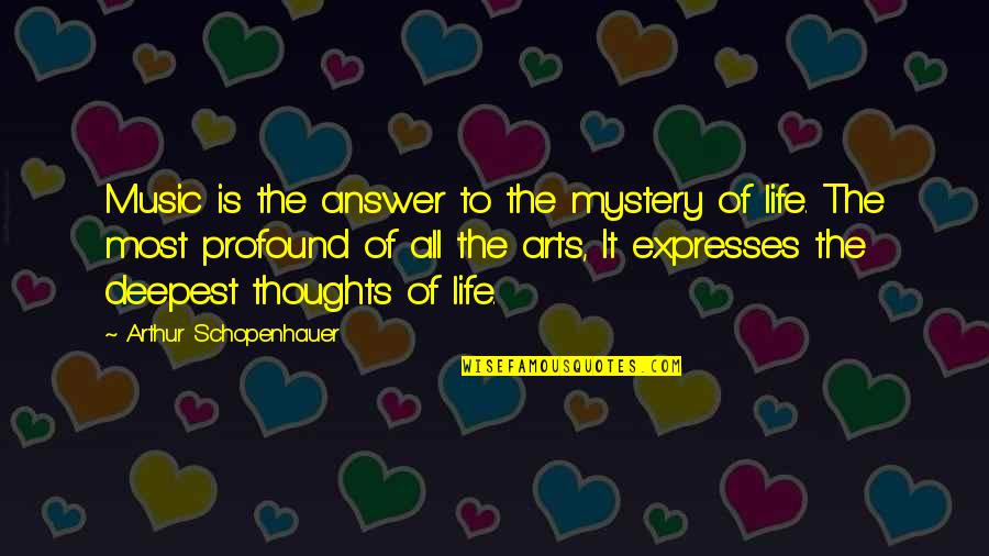 Answers To Life Quotes By Arthur Schopenhauer: Music is the answer to the mystery of