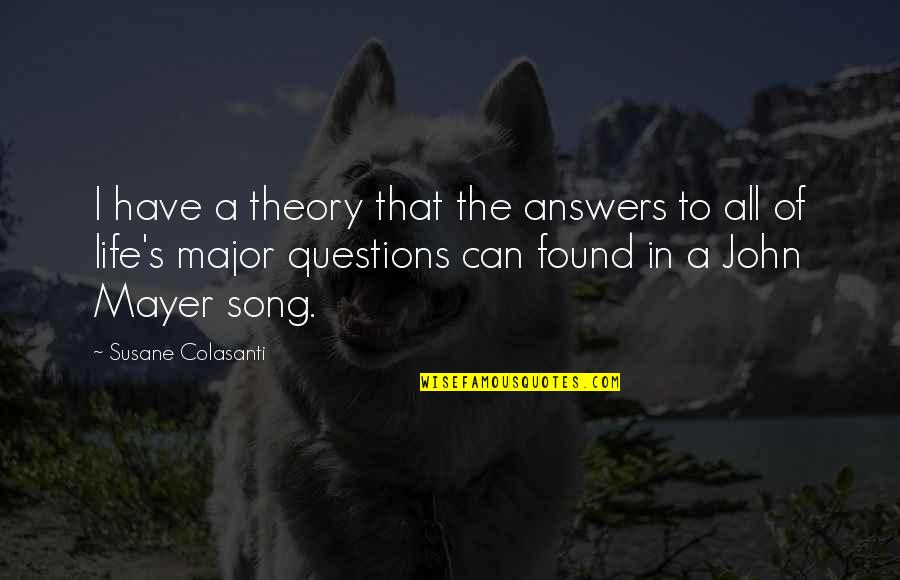 Answers To Life Quotes By Susane Colasanti: I have a theory that the answers to