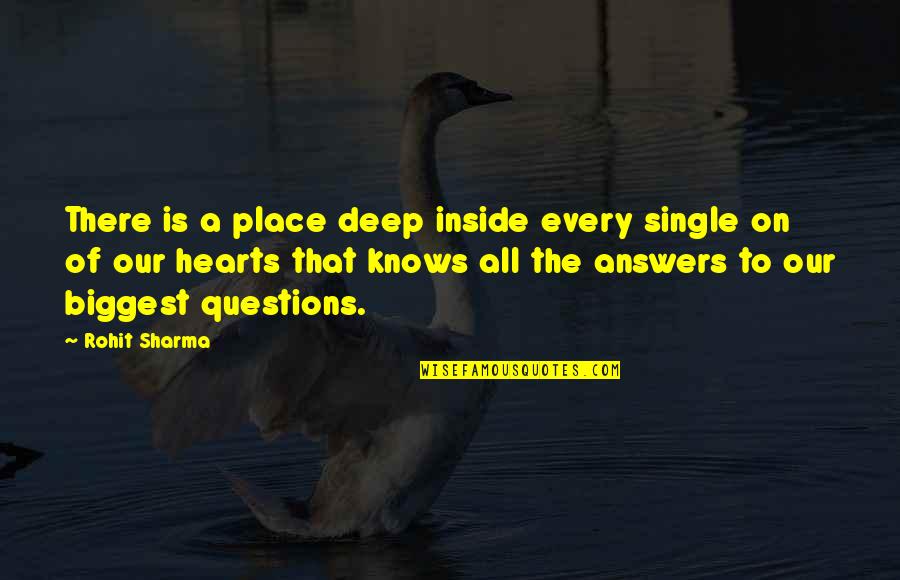 Answers To Questions Quotes By Rohit Sharma: There is a place deep inside every single
