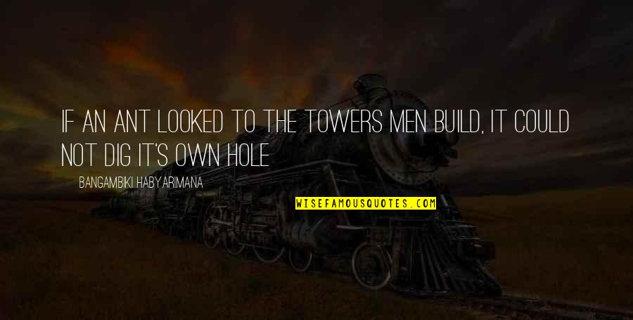 Ant Life Quotes By Bangambiki Habyarimana: If an ant looked to the towers men