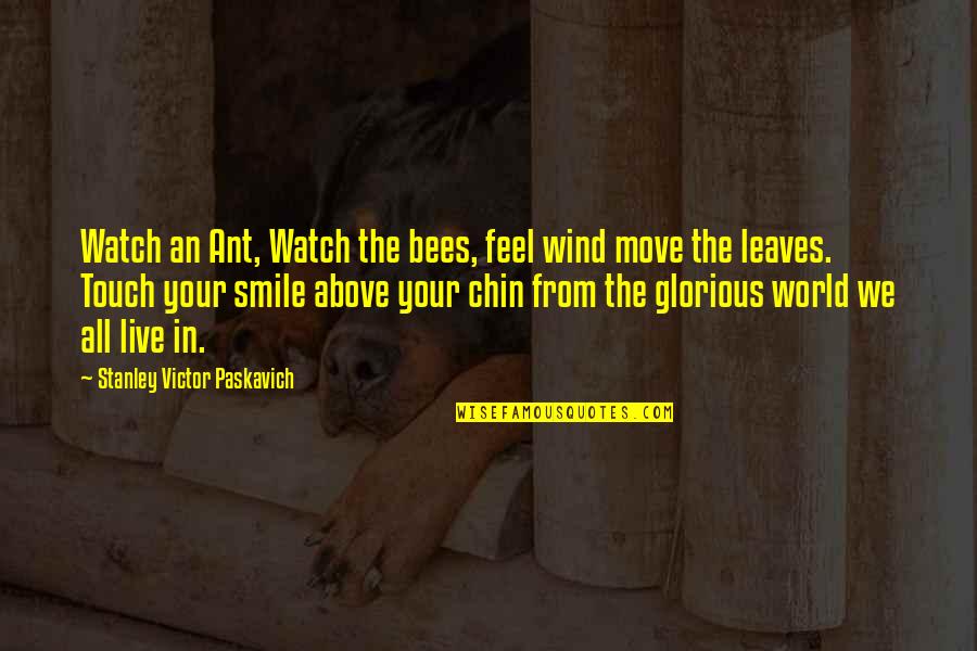 Ant Life Quotes By Stanley Victor Paskavich: Watch an Ant, Watch the bees, feel wind