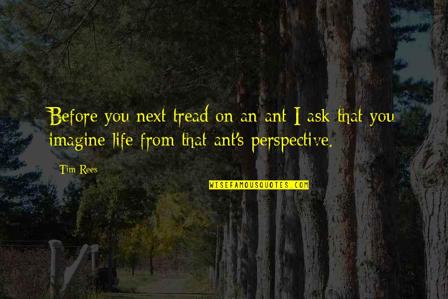 Ant Life Quotes By Tim Rees: Before you next tread on an ant I