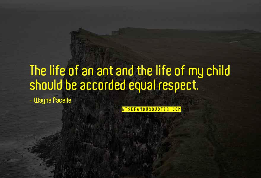 Ant Quotes By Wayne Pacelle: The life of an ant and the life