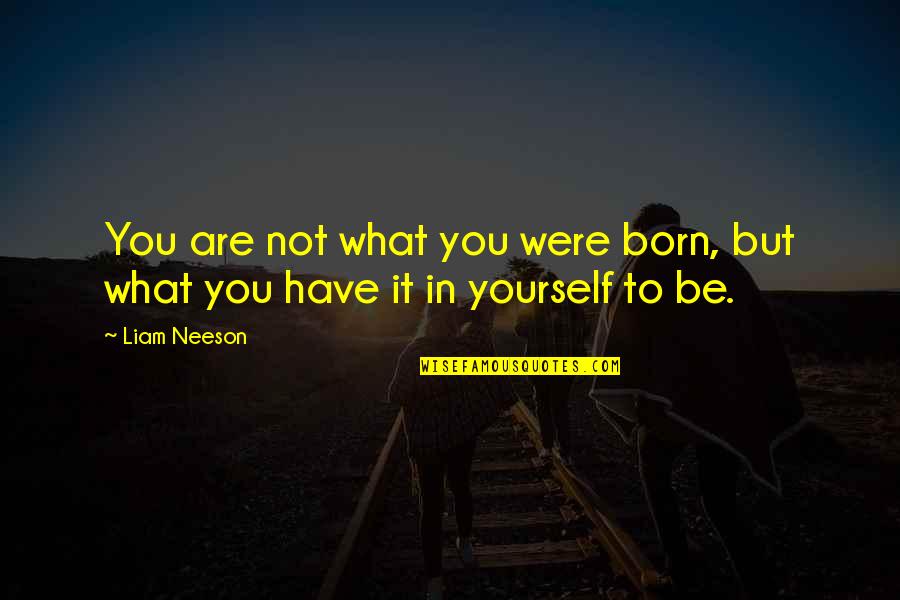 Anteelah Quotes By Liam Neeson: You are not what you were born, but