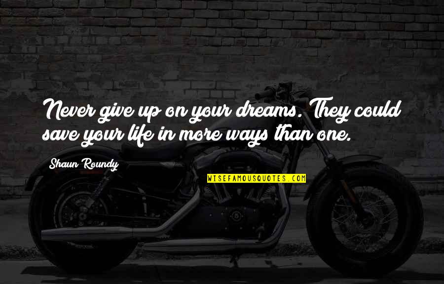 Antenor Firmin Quotes By Shaun Roundy: Never give up on your dreams. They could