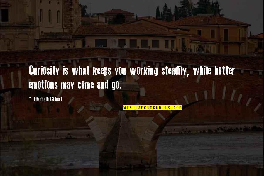 Antevisao Pingo Quotes By Elizabeth Gilbert: Curiosity is what keeps you working steadily, while