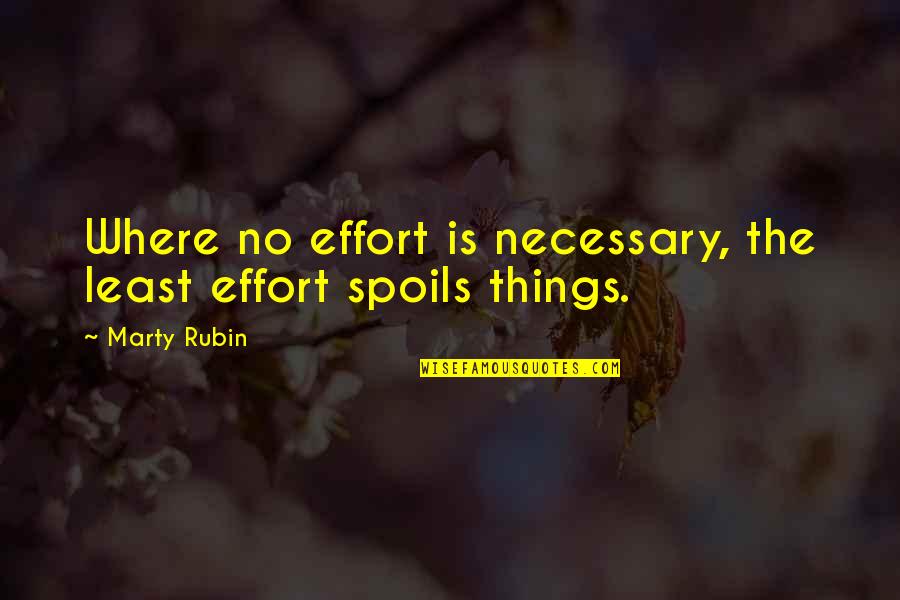 Anthes Pruyn Quotes By Marty Rubin: Where no effort is necessary, the least effort