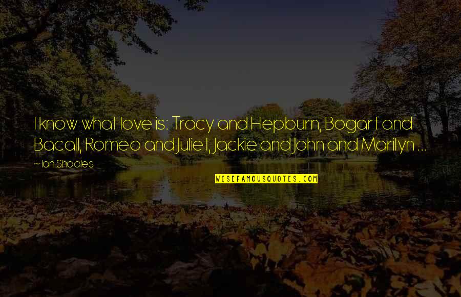 Anthony Bourdain Motivational Quotes By Ian Shoales: I know what love is: Tracy and Hepburn, Anthony Bourdain Motivational Quotes By Ian Shoales: I know what love is: Tracy and Hepburn,