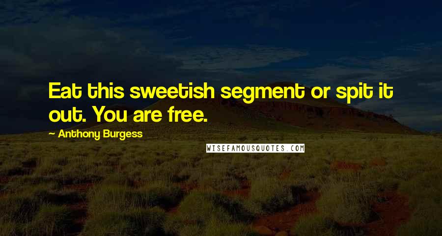 Anthony Burgess quotes: Eat this sweetish segment or spit it out. You are free.