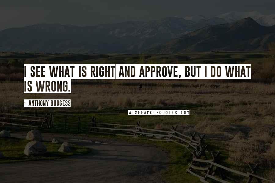 Anthony Burgess quotes: I see what is right and approve, but I do what is wrong.