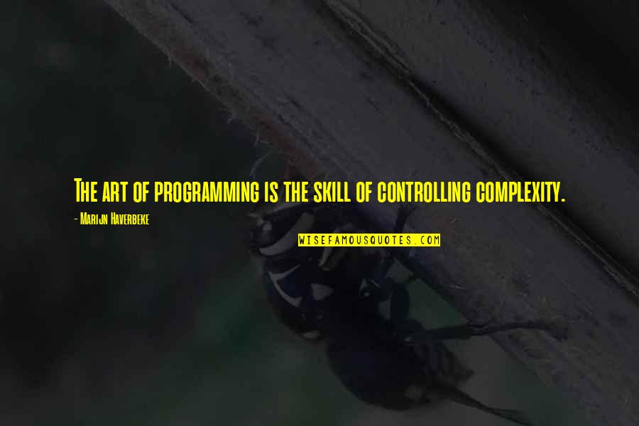 Anthony Davis Quotes By Marijn Haverbeke: The art of programming is the skill of