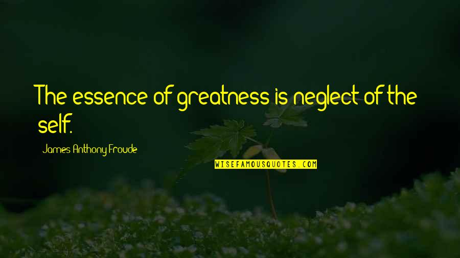 Anthony Froude Quotes By James Anthony Froude: The essence of greatness is neglect of the