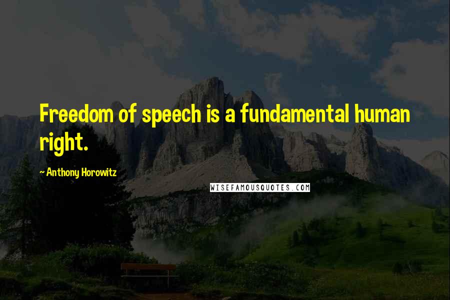 Anthony Horowitz quotes: Freedom of speech is a fundamental human right.