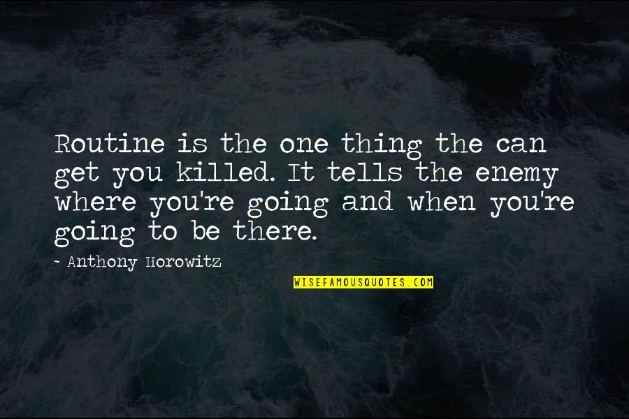Anthony Horowitz Quotes By Anthony Horowitz: Routine is the one thing the can get