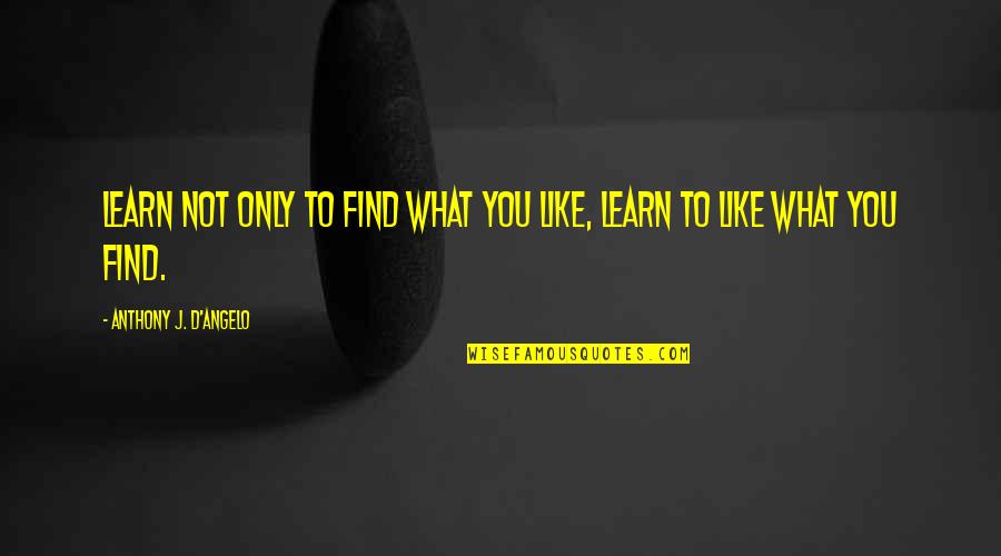 Anthony J D Angelo Quotes By Anthony J. D'Angelo: Learn not only to find what you like,