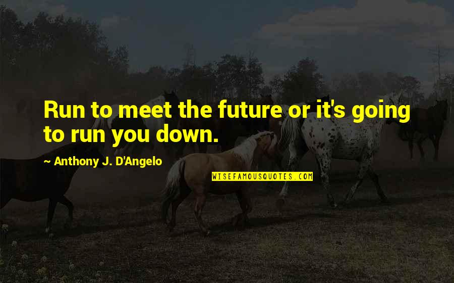 Anthony J D Angelo Quotes By Anthony J. D'Angelo: Run to meet the future or it's going