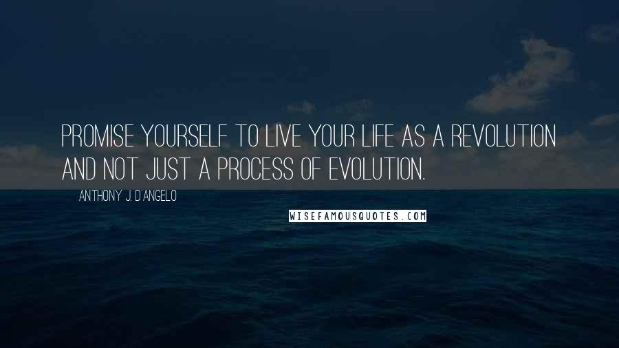 Anthony J. D'Angelo quotes: Promise yourself to live your life as a revolution and not just a process of evolution.