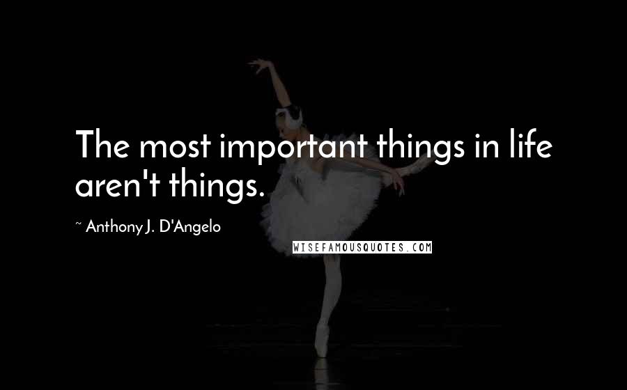 Anthony J. D'Angelo quotes: The most important things in life aren't things.