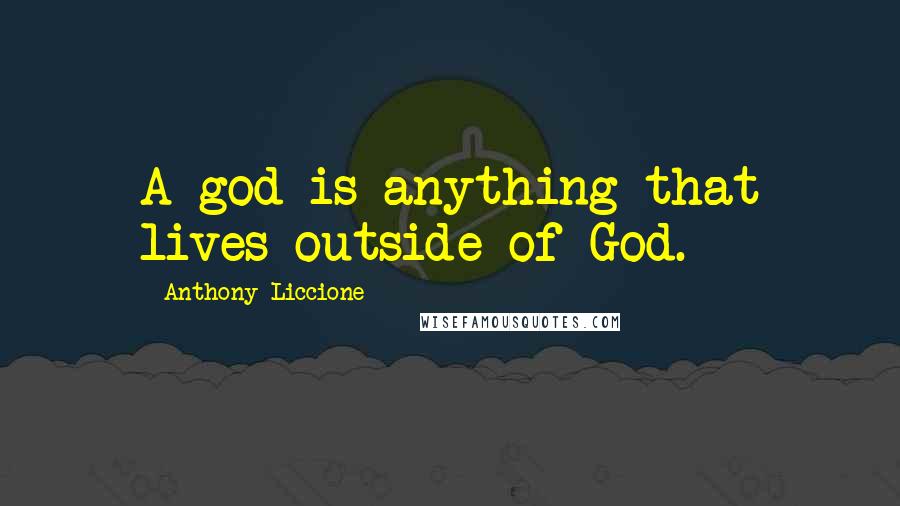 Anthony Liccione quotes: A god is anything that lives outside of God.