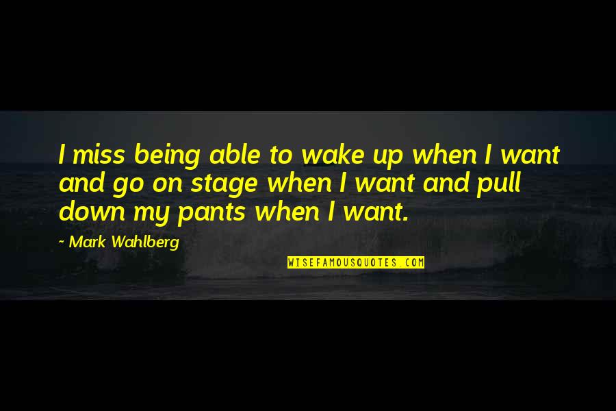 Anthony Ludovici Quotes By Mark Wahlberg: I miss being able to wake up when