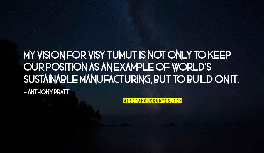 Anthony Pratt Quotes By Anthony Pratt: My vision for Visy Tumut is not only