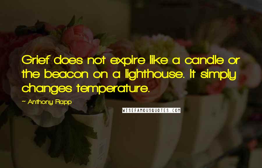 Anthony Rapp quotes: Grief does not expire like a candle or the beacon on a lighthouse. It simply changes temperature.