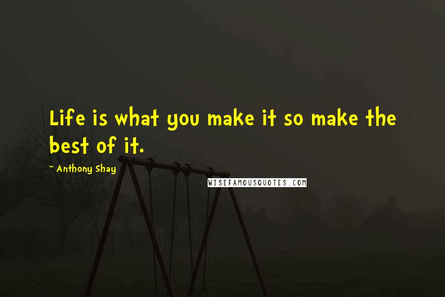 Anthony Shay quotes: Life is what you make it so make the best of it.