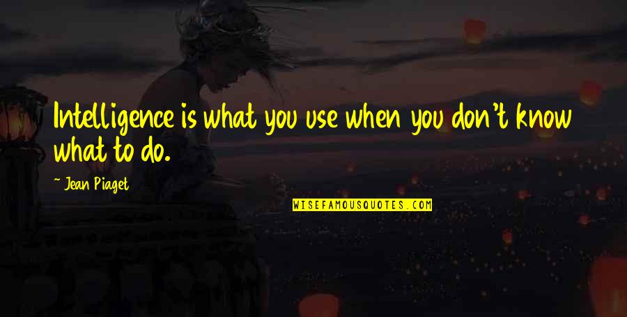 Anthony Swofford Quotes By Jean Piaget: Intelligence is what you use when you don't