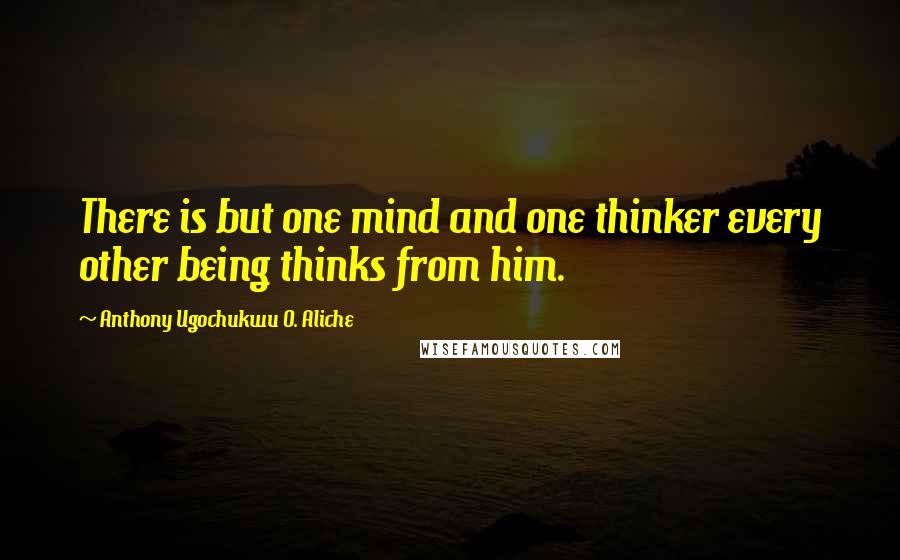 Anthony Ugochukwu O. Aliche quotes: There is but one mind and one thinker every other being thinks from him.