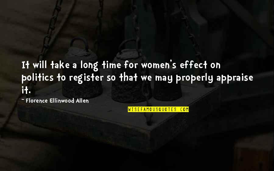 Anthromorphism Quotes By Florence Ellinwood Allen: It will take a long time for women's