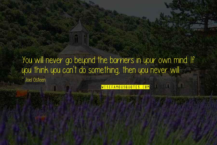 Anti Aging Funny Quotes By Joel Osteen: You will never go beyond the barriers in