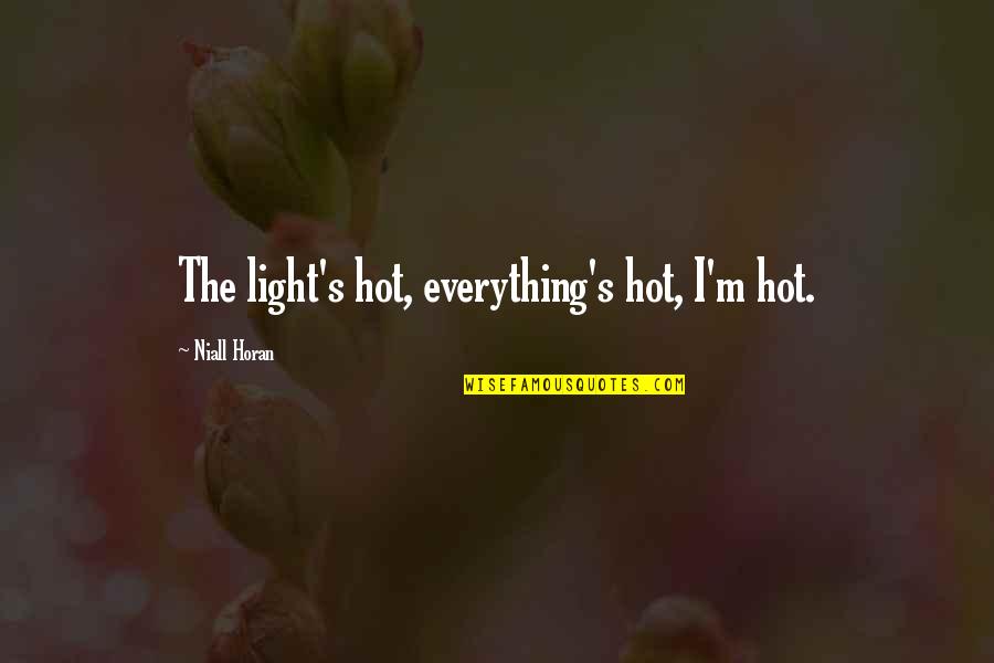 Anti Capital Punishment Bible Quotes By Niall Horan: The light's hot, everything's hot, I'm hot.