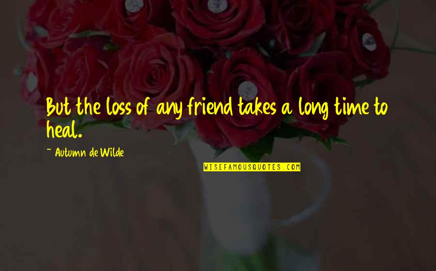 Anti Genetic Modification Quotes By Autumn De Wilde: But the loss of any friend takes a